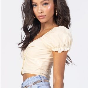 PRINCESS POLLY Abe crop top in lemon